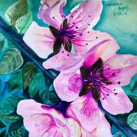 'Pinky Spring' 11"x 15" original watercolor painting.