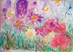 'A Complex of Garden Delights' 11"x15" original watercolor painting